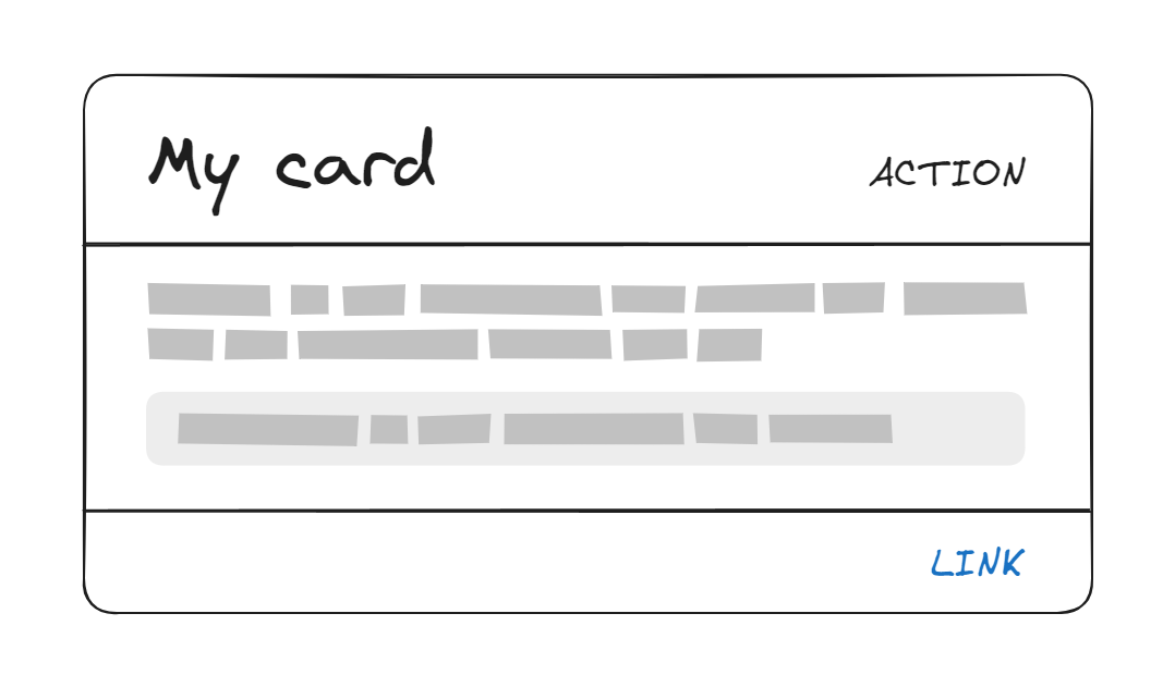 The card layout described above.