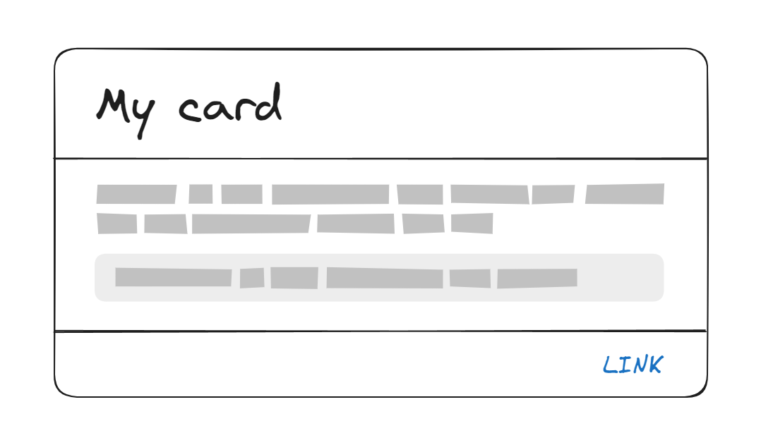 The card layout described above.