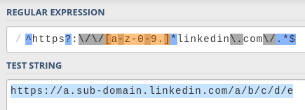 RegExp pattern with subdomain support RegExp pattern with subdomain support