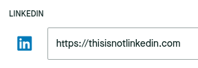 Entering a non-LinkedIn URL in the form Entering a non-LinkedIn URL in the form