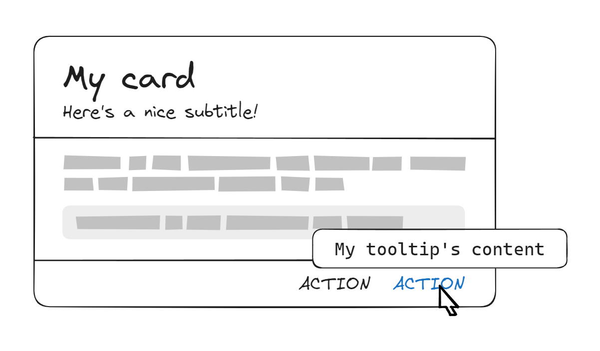 A card that contains an action that's being hovered, making its tooltip visible